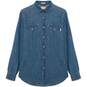 Roy Roger's, Heren, Overhemden, Blauw, Maat: 2XL Denim,