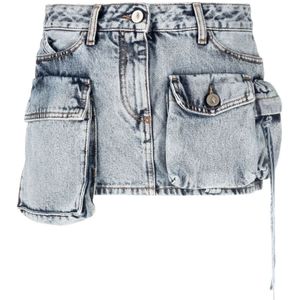 The Attico, Dames, Rokken, Blauw, Maat: W27 Denim,
