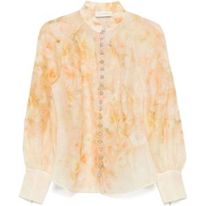 Zimmermann, Dames, Blouses & Shirts, Geel, Maat: L Linnen,