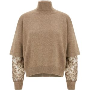 Brunello Cucinelli, Dames, Truien, Bruin, Maat: L Kasjmier,