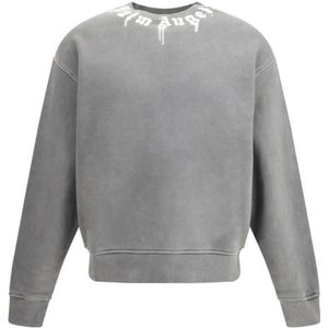 Palm Angels, Heren, Sweatshirts & Hoodies, Grijs, Maat: L Katoen,