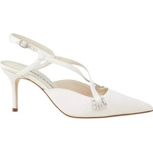 Manolo Blahnik, Dames, Schoenen, Beige, Maat: 37 EU Satijn,