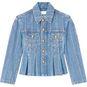Ganni, Dames, Jassen, Blauw, Maat: XS Denim,