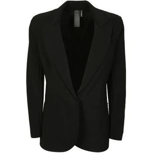 Norma Kamali, Dames, Jassen, Zwart, Maat: S Leer,