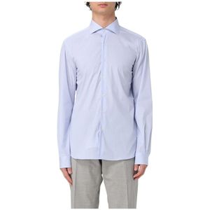 Fay, Heren, Overhemden, Blauw, Maat: 4XL Katoen,