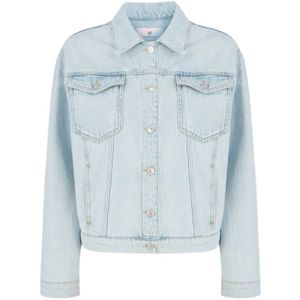 Chiara Ferragni Collection, Dames, Jassen, Blauw, Maat: 2XS Denim,