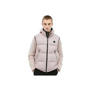 Moncler Gewatteerd Gilet met Logopatch , Pink , Heren , Maat: L