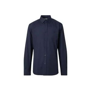Burberry Navy Shirt A1222 , Blue , Heren , Maat: S