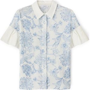 Motivi, Dames, Blouses & Shirts, Blauw, Maat: 2XS Katoen,