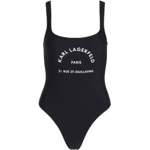 Karl Lagerfeld, Dames, Badkleding, Zwart, Maat: XS Poliester,