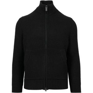 Paolo Pecora, Heren, Sweatshirts & Hoodies, Zwart, Maat: S Wol,