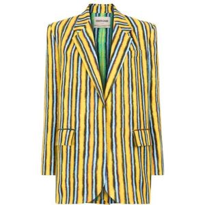 Roberto Cavalli, Dames, Jassen, Veelkleurig, Maat: 2XS Linnen,