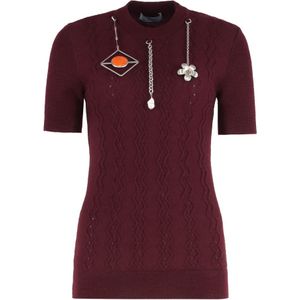 Prada, Dames, Truien, Rood, Maat: S Wol,