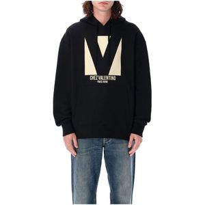 Valentino Garavani, Heren, Sweatshirts & Hoodies, Zwart, Maat: L Katoen,