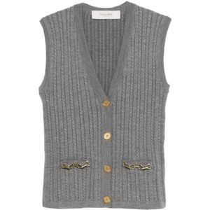 Golden Goose, Dames, Truien, Grijs, Maat: S Leer,