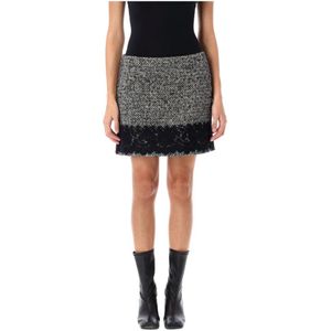 Dolce & Gabbana, Dames, Rokken, Zwart, Maat: S Tweed,
