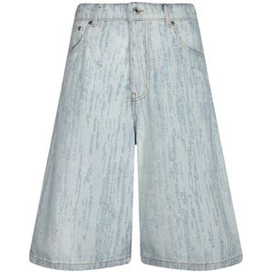 Msgm, Heren, Korte broeken, Blauw, Maat: S Katoen,