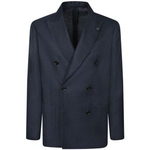 Lardini, Heren, Jassen, Zwart, Maat: M Wol,