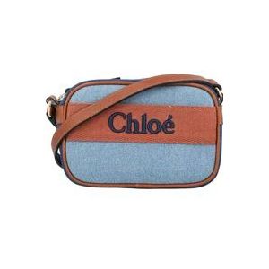 Chloé Denim Mini Tas met Bruine Accents , Blue , Dames , Maat: ONE Size