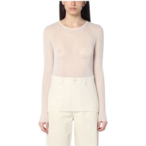 Roberto Collina, Dames, Tops, Beige, Maat: XS Katoen,