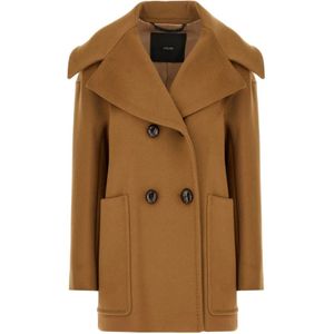 Max Mara, Dames, Mantels, Bruin, Maat: S Leer,