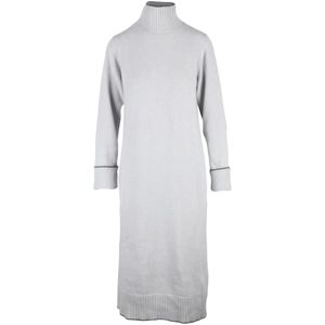 Eleventy, Dames, Jurken, Grijs, Maat: S Wol,