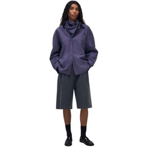 The New Society, Dames, Blouses & Shirts, Blauw, Maat: XS Katoen,