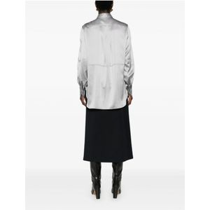 Brunello Cucinelli, Dames, Blouses & Shirts, Grijs, Maat: M Zijde,