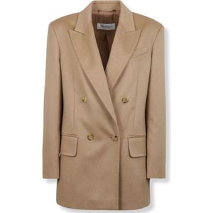 Max Mara, Dames, Jassen, Beige, Maat: S Leer,