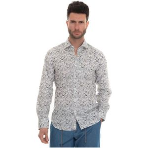 Canali, Heren, Overhemden, Grijs, Maat: 2XL Katoen,