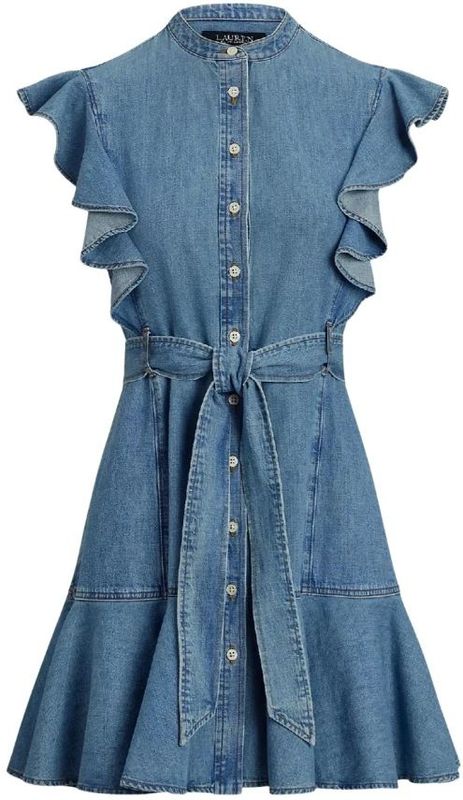 Ralph Lauren, Dames, Jurken, Blauw, Maat: S Denim,