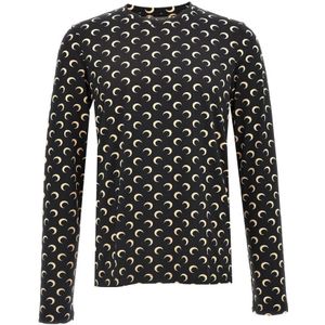 Marine Serre, Heren, Tops, Zwart, Maat: L Polyamide,