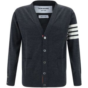 Thom Browne, Heren, Truien, Zwart, Maat: M Wol,