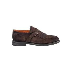 Santoni Bruine Suède Platte Schoenen met Franje , Brown , Heren , Maat: 41 1/2 EU