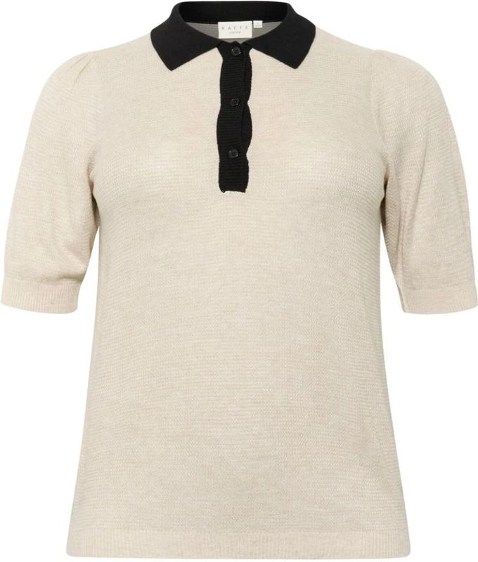 KAFFE CURVE Trui 'KCAmana'  beige / zwart