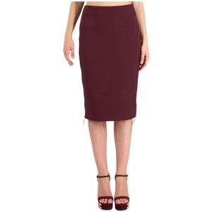 Elisabetta Franchi, Dames, Rokken, Rood, Maat: S Satijn,
