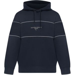 Emporio Armani, Heren, Sweatshirts & Hoodies, Blauw, Maat: S Zijde,