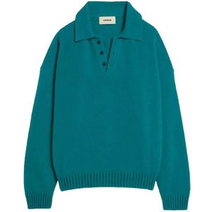 A Paper Kid, Heren, Truien, Blauw, Maat: S Wol,