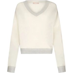 Liu Jo, Dames, Truien, Beige, Maat: XS Katoen,