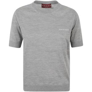 Gucci, Dames, Truien, Grijs, Maat: S Zijde,