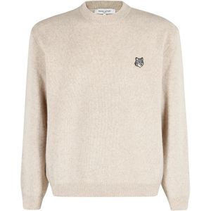 Maison Kitsuné, Heren, Truien, Bruin, Maat: M Wol,