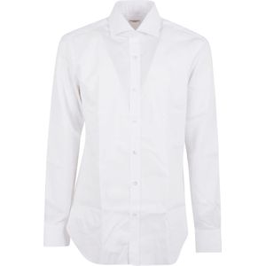Buonamassa, Heren, Overhemden, Wit, Maat: M Katoen,