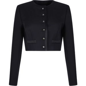 Dolce & Gabbana, Dames, Jassen, Zwart, Maat: S Wol,