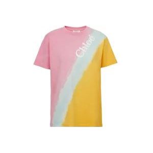 Chloé Tie-Dye Logo Print T-Shirt , Multicolor , Dames , Maat: M