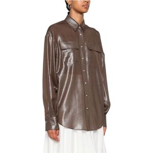 Brunello Cucinelli, Dames, Blouses & Shirts, Bruin, Maat: XS