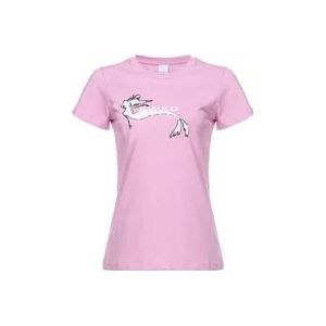 Pinko Mermaid Print T-shirt , Purple , Dames , Maat: L