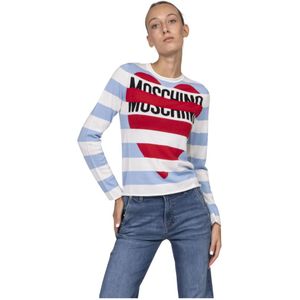 Moschino, Dames, Truien, Veelkleurig, Maat: S Wol,