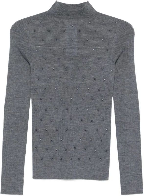 Liu Jo - Grijze Wollen Trui - Dames - Aw 25