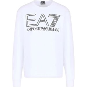 Emporio Armani Ea7, Heren, Sweatshirts & Hoodies, Wit, Maat: 2XL