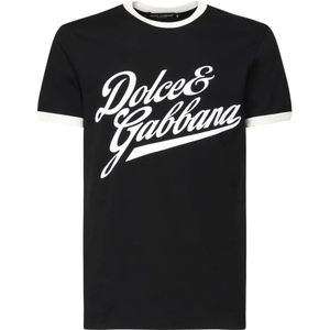 Dolce & Gabbana, Heren, Tops, Zwart, Maat: 2XL Katoen,